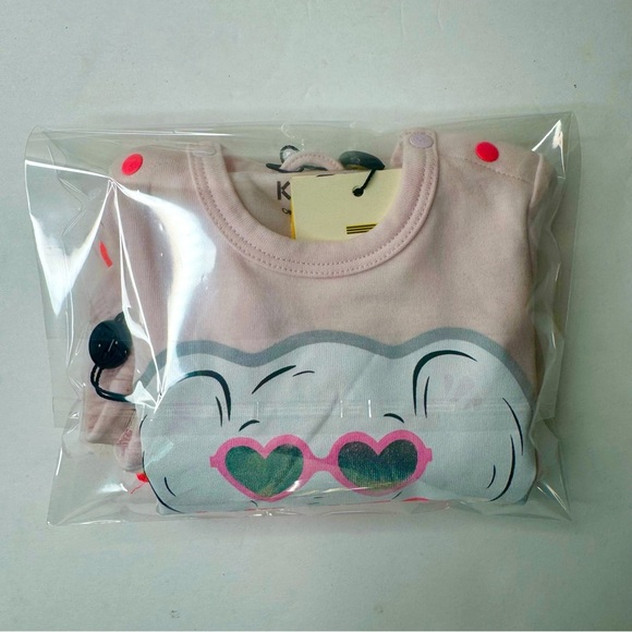 NWT KENZO Baby Elephant Logo 2 Piece Set Top Leggings Pink Reversible Size 3M - Picture 16 of 16
